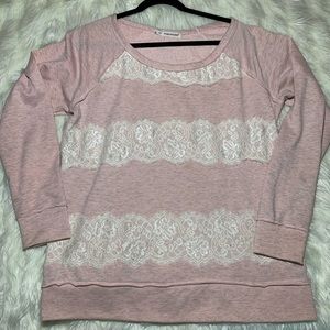 🍁MAURICES Women’s Pink Lace Sweater Plus Size 0